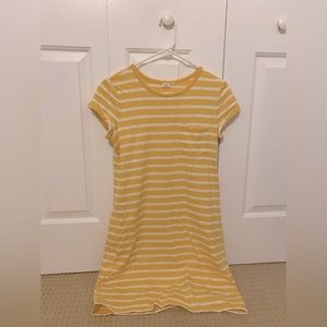 yellow / white striped gap t-shirt dress
- s